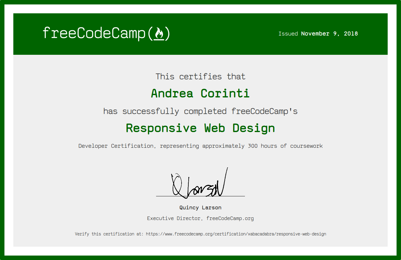 freeCodeCamp Certification