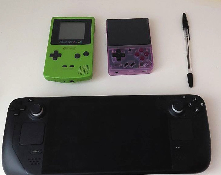 game boy color, miyoo mini plus, steam deck